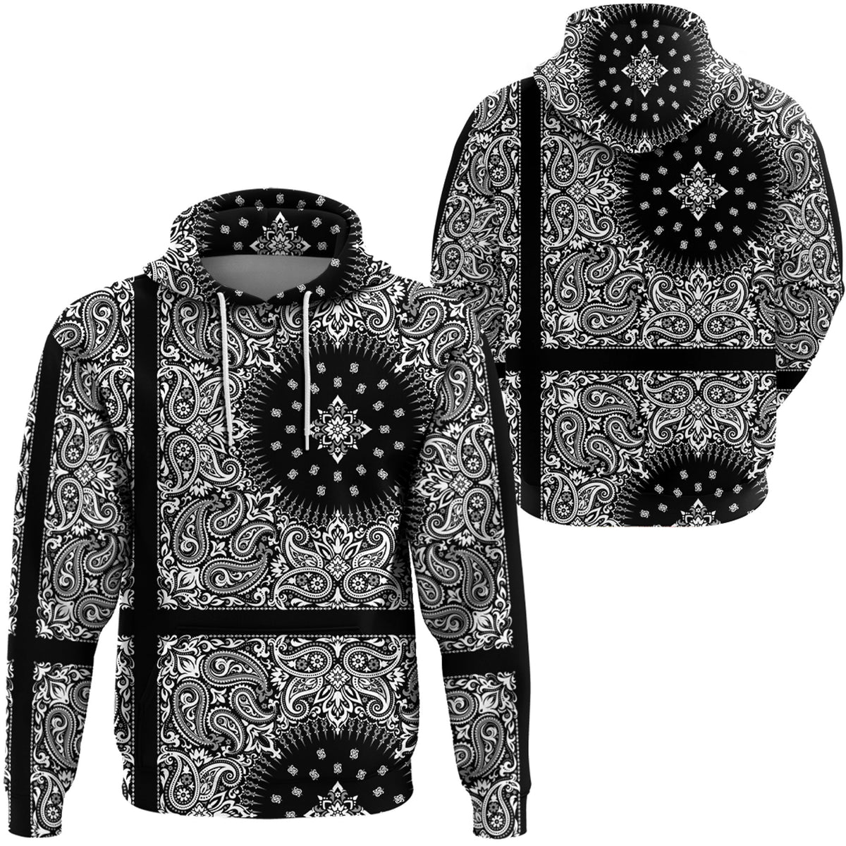Paisley Bandana Hoodie Pattern Seamless Ver.50 RLT13 - Wonder Print Shop
