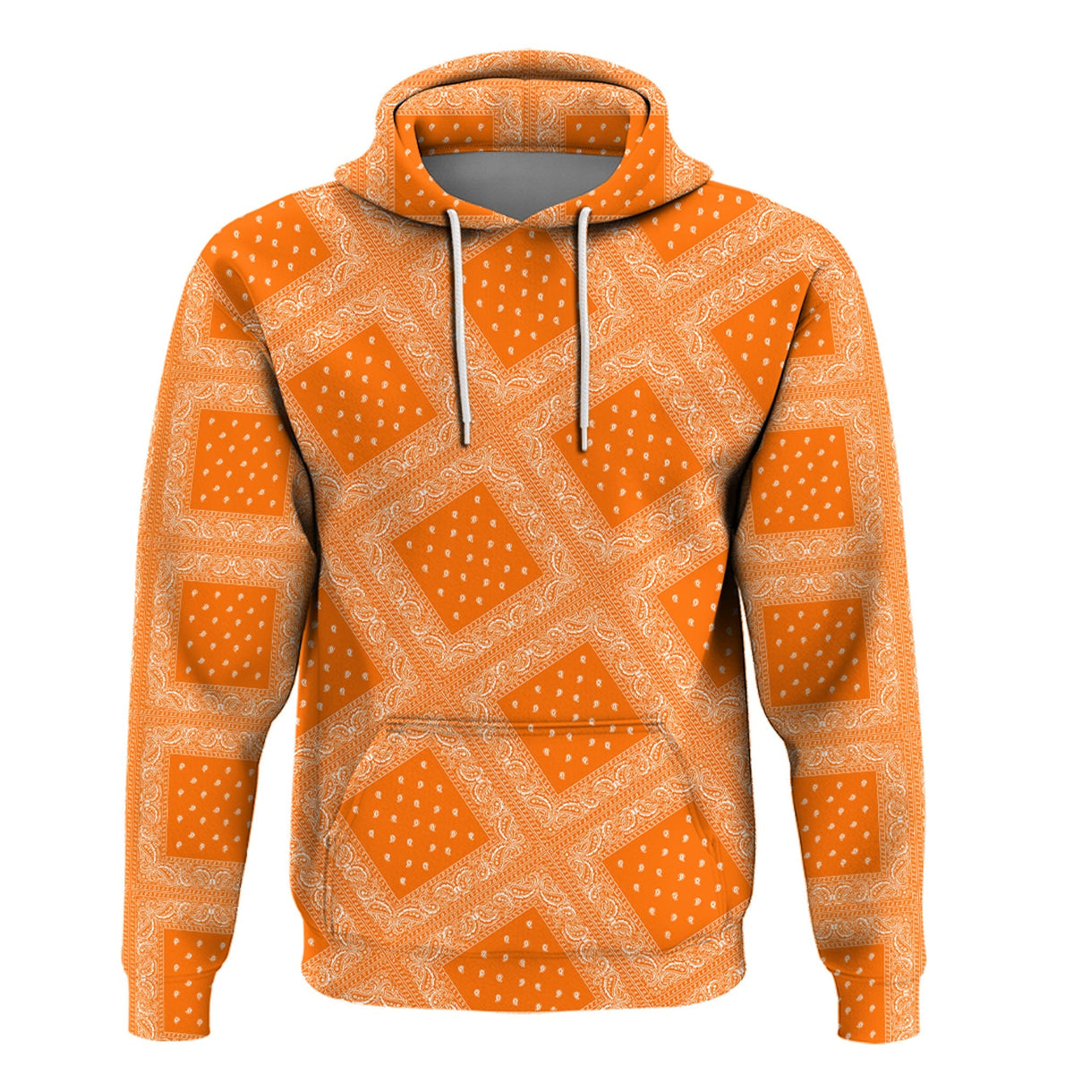 Paisley Bandana Pattern Seamless Orange Hoodie RLT13 - Wonder Print Shop