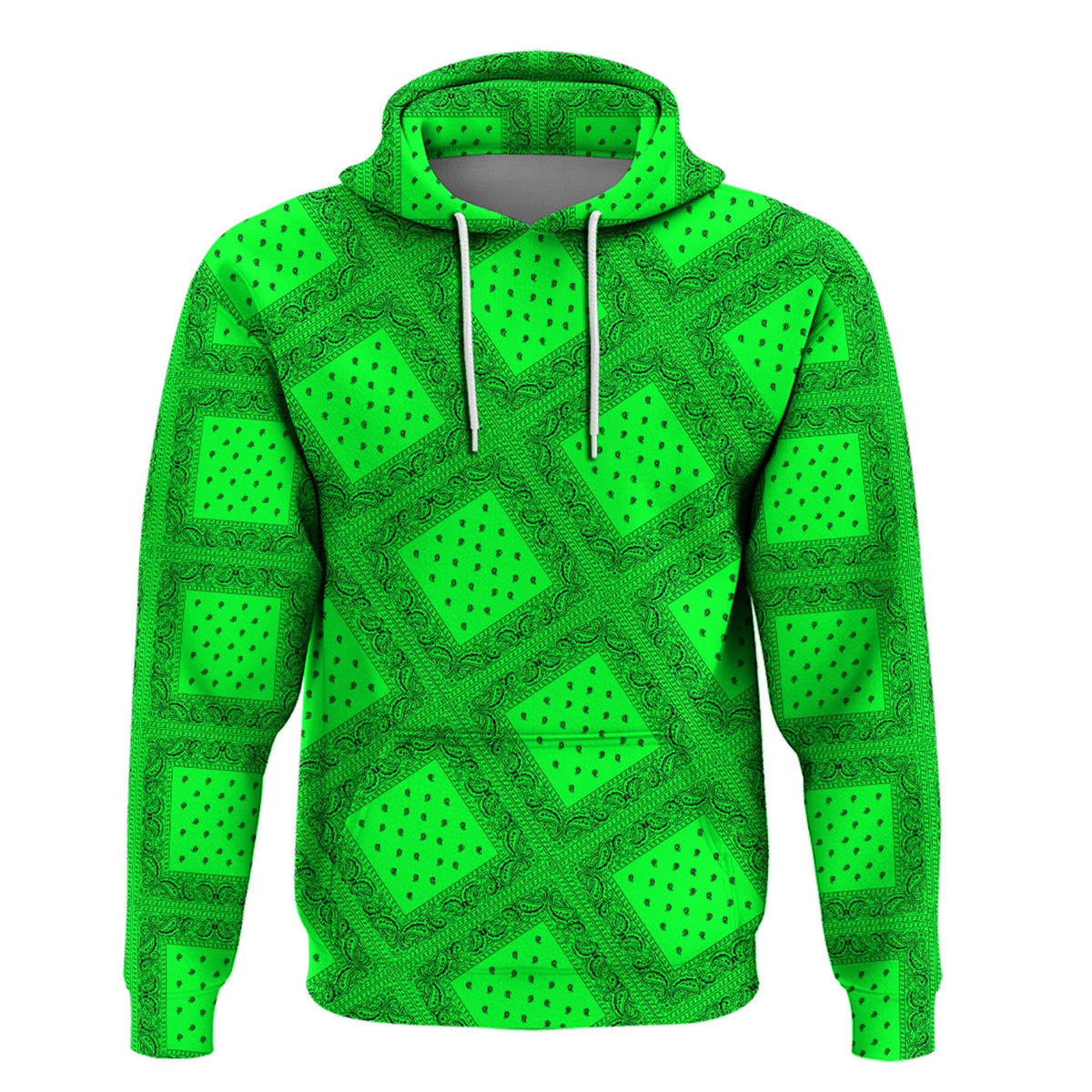 Paisley Bandana Pattern Seamless Green Hoodie RLT13 - Wonder Print Shop