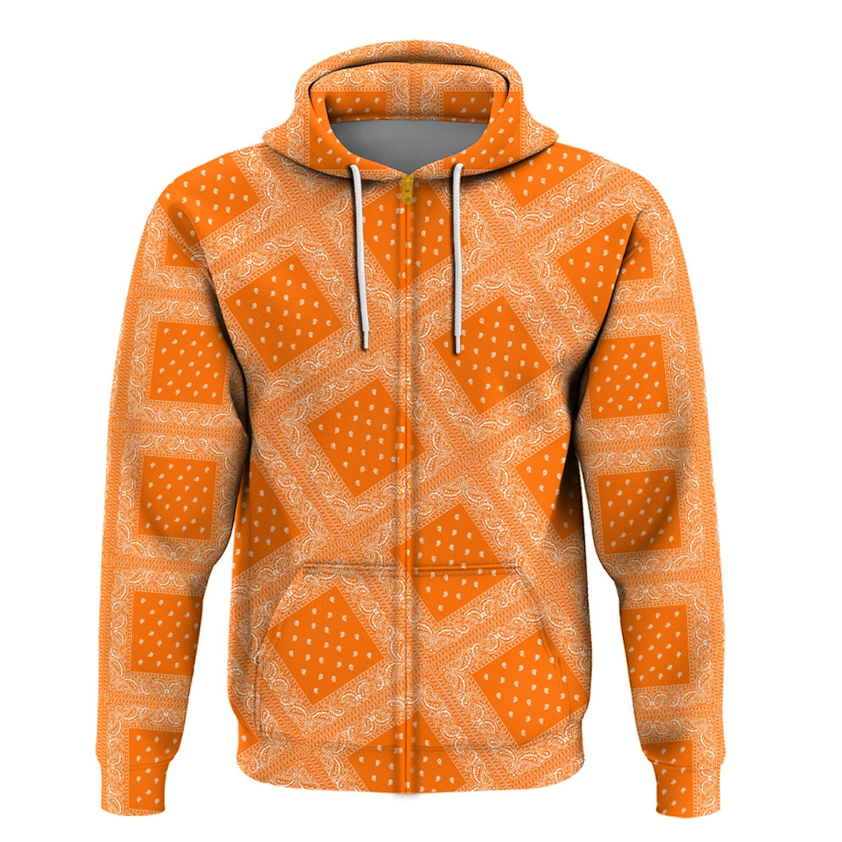 Paisley Bandana Pattern Seamless Orange Hoodie RLT13 - Wonder Print Shop