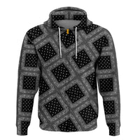 Paisley Bandana Pattern Seamless Black Hoodie RLT13 - Wonder Print Shop