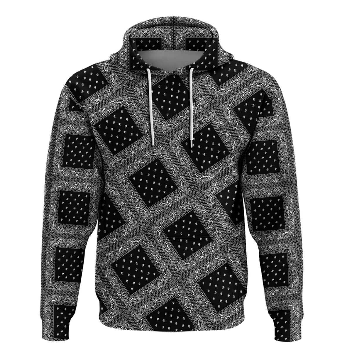 Paisley Bandana Pattern Seamless Black Hoodie RLT13 - Wonder Print Shop