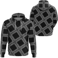 Paisley Bandana Pattern Seamless Black Hoodie RLT13 - Wonder Print Shop