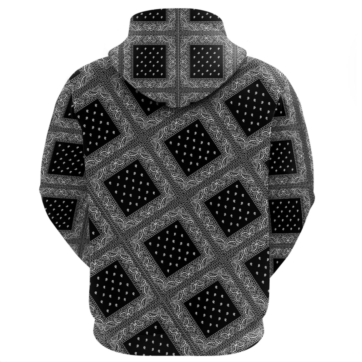 Paisley Bandana Pattern Seamless Black Hoodie RLT13 - Wonder Print Shop