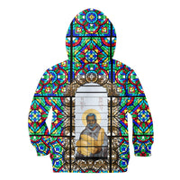Saint Benedict of the African On Stained Glass Hoodie Kid RLT13 - Wonder Print Shop