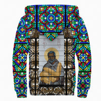 Saint Benedict of the African On Stained Glass Sherpa Hoodie RLT13 - Wonder Print Shop