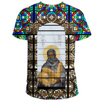 Saint Benedict of the African On Stained Glass T Shirt RLT13 - Wonder Print Shop