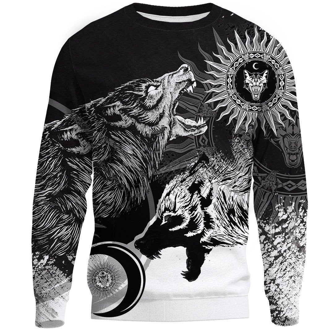 Viking Skoll and Hati New Style Sweatshirts RLT13 - Wonder Print Shop