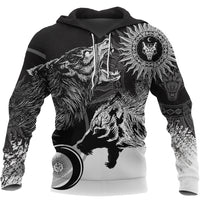 Viking Skoll and Hati New Style Hoodie RLT13 - Wonder Print Shop