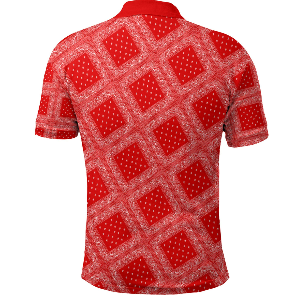 Paisley Polo Shirt Bandana Pattern Seamless Red Ver.02 RLT13 - Wonder Print Shop
