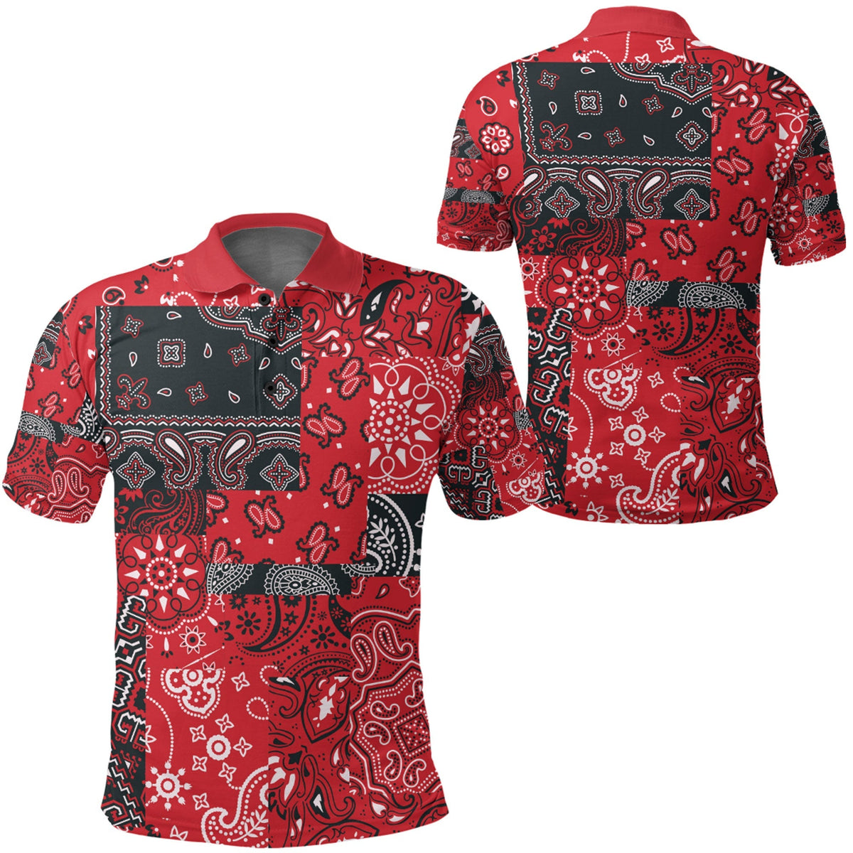 Paisley Polo Shirt Bandana Pattern Seamless Ver.212 RLT13 - Wonder Print Shop