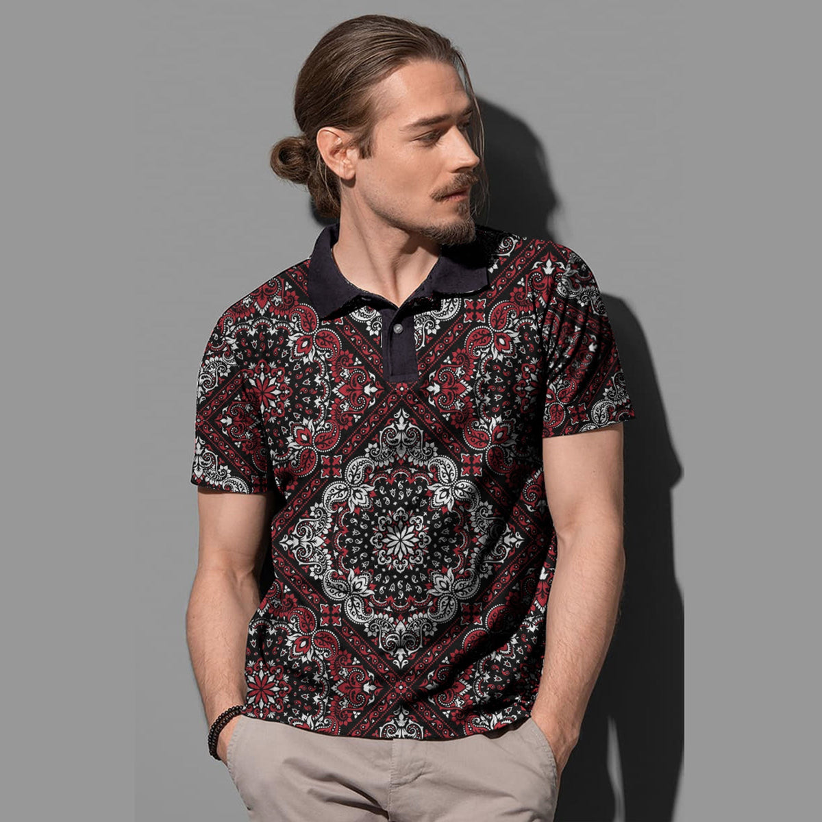 Paisley Polo Shirt Bandana Pattern Seamless Ver.213 RLT13 - Wonder Print Shop