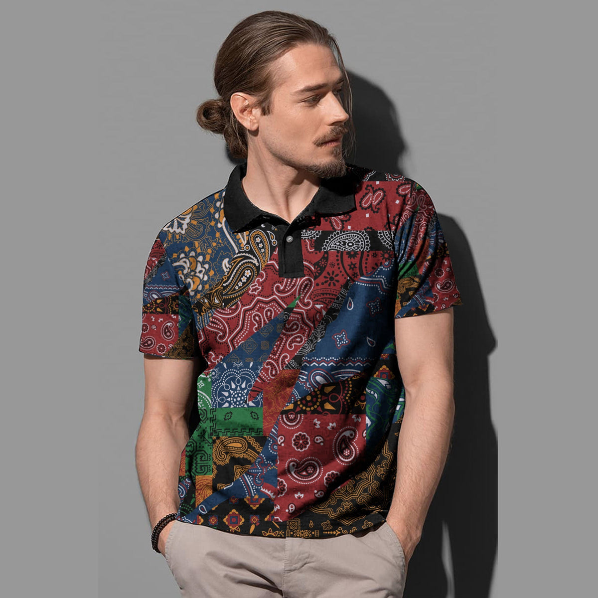 Paisley Polo Shirt Bandana Pattern Seamless Ver.208 RLT13 - Wonder Print Shop