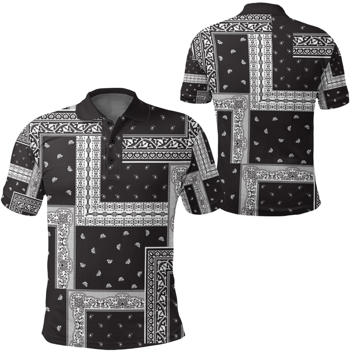 Paisley Polo Shirt Bandana Pattern Seamless Ver.198 RLT13 - Wonder Print Shop