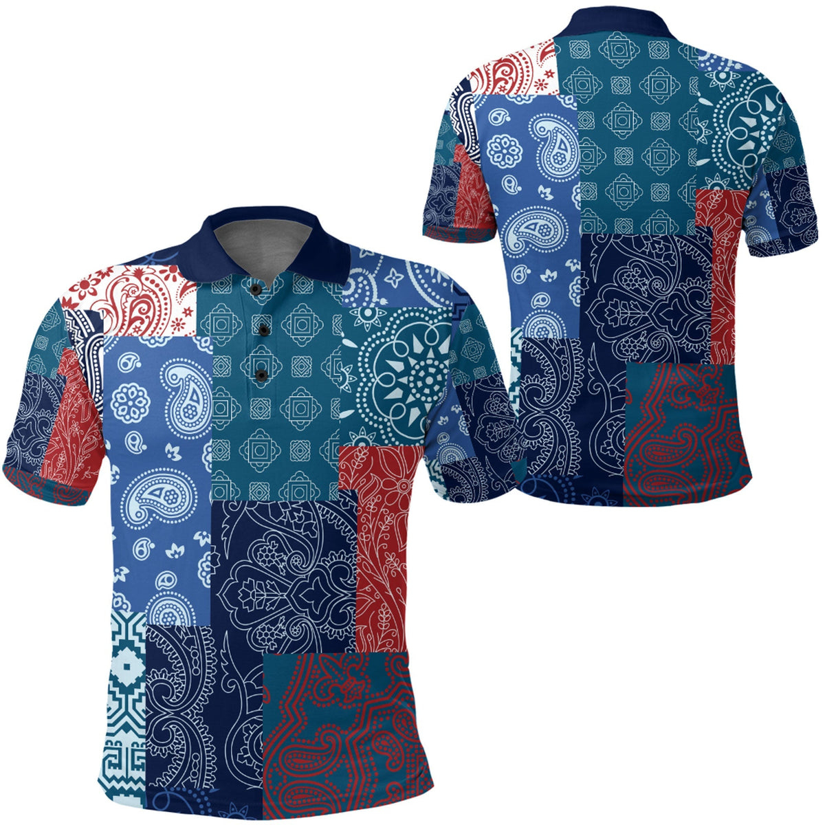 Paisley Polo Shirt Bandana Pattern Seamless Ver.176 RLT13 - Wonder Print Shop