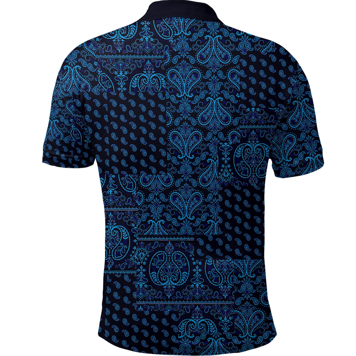 Paisley Bandana Pattern Seamless Blue Polo Shirt Ver.02 RLT13 - Wonder Print Shop