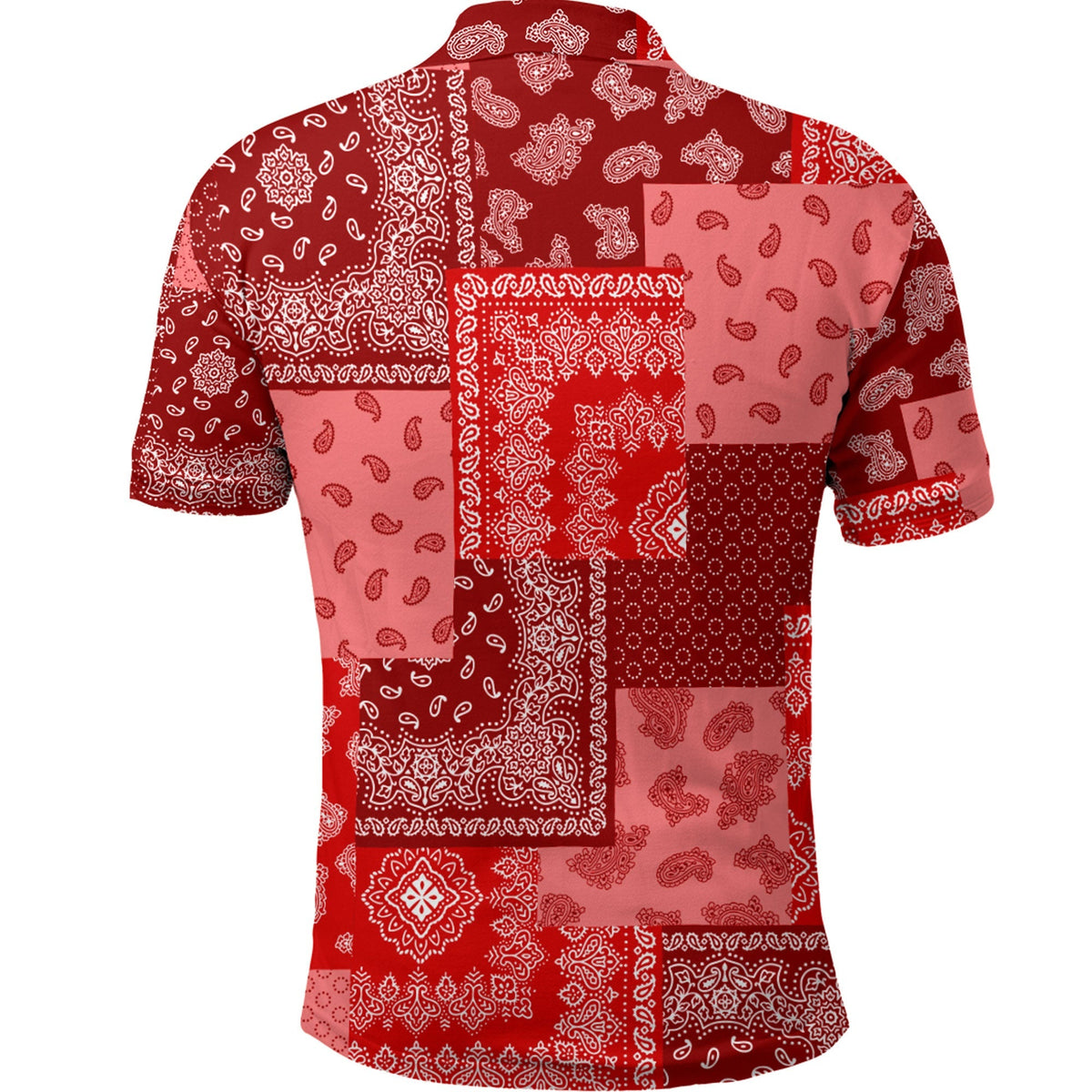 Paisley Polo Shirt Bandana Pattern Seamless Red RLT13 - Wonder Print Shop