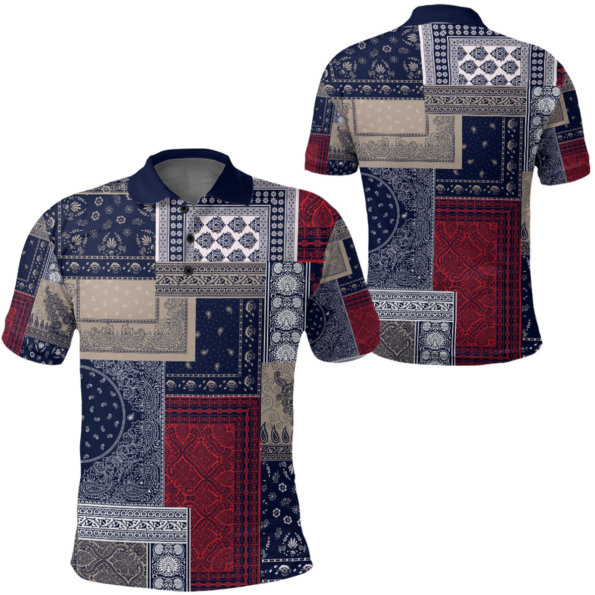 Paisley Polo Shirt Bandana Pattern Seamless Ver.173 RLT13 - Wonder Print Shop