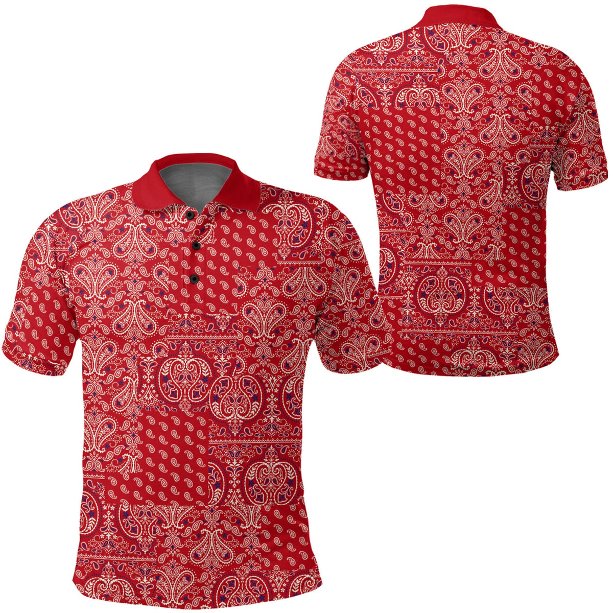 Paisley Polo Shirt Bandana Pattern Seamless Ver.145 RLT13 - Wonder Print Shop