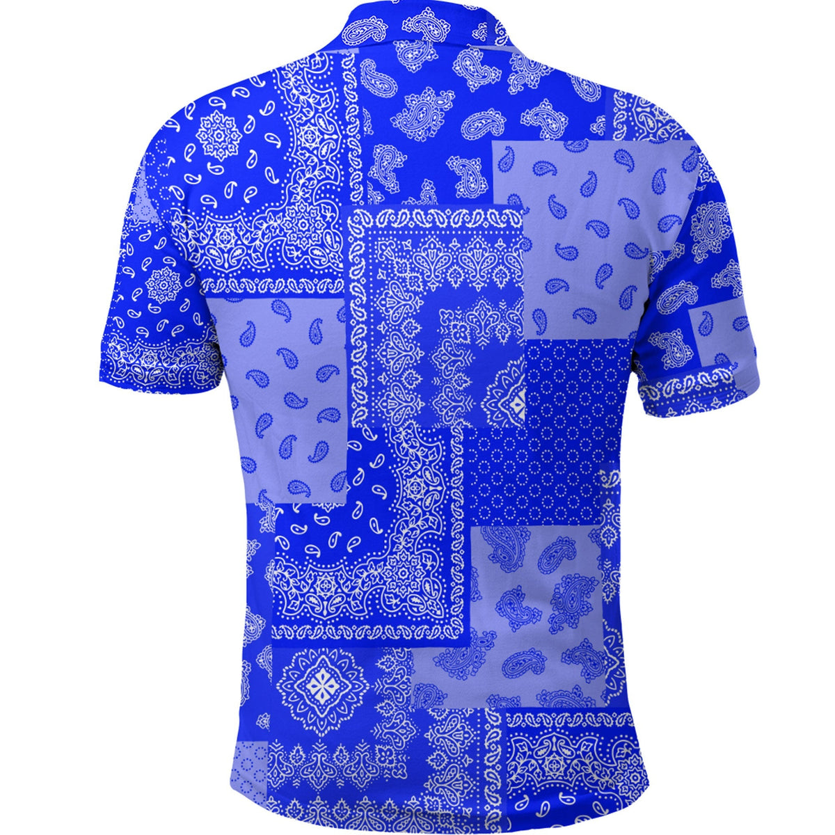 Paisley Bandana Pattern Seamless Blue Polo Shirt RLT13 - Wonder Print Shop