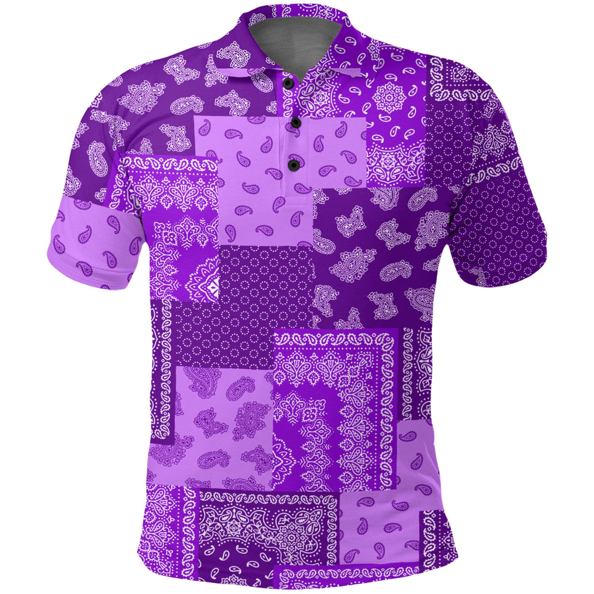 Paisley Bandana Pattern Seamless Purple Polo Shirt Ver.02 RLT13 - Wonder Print Shop