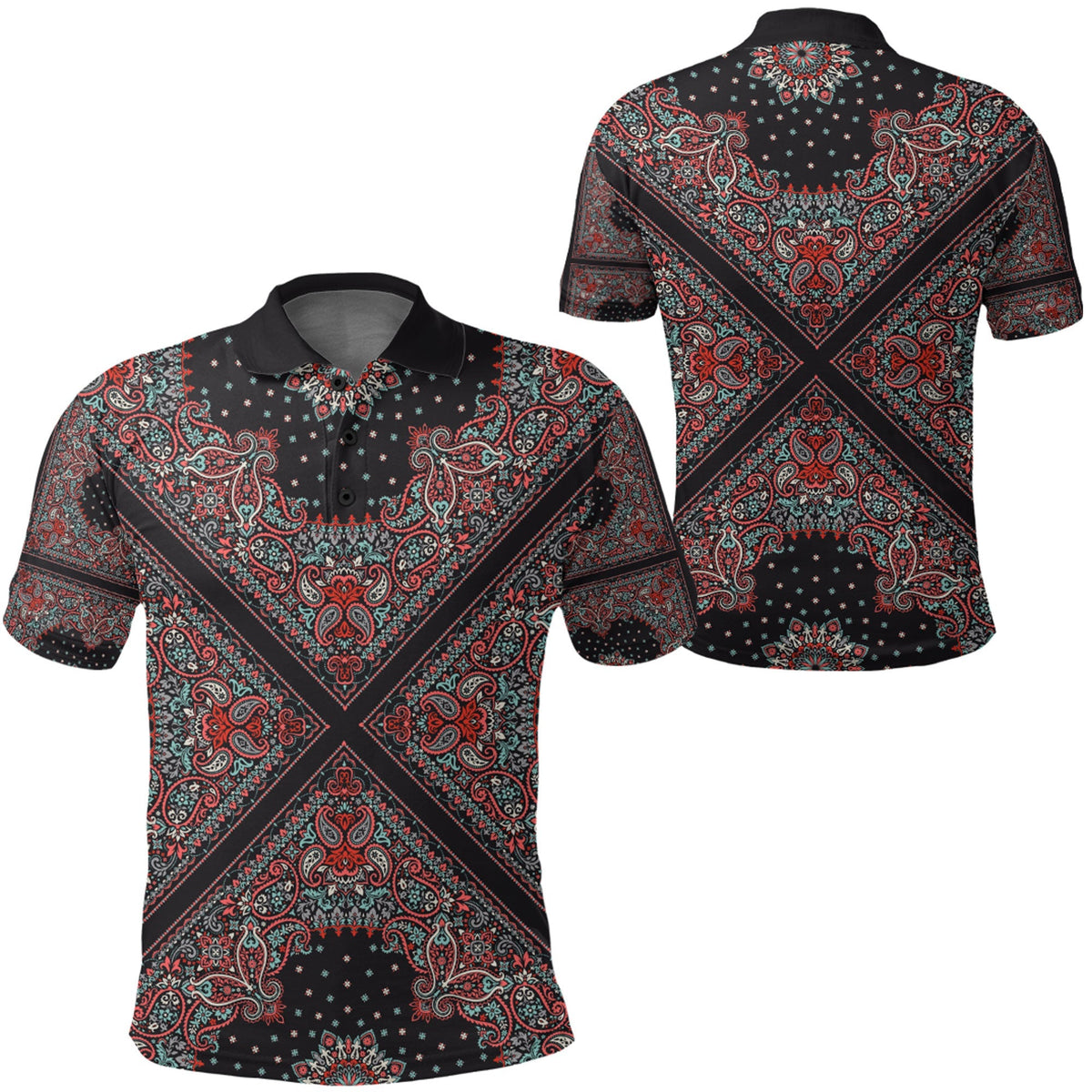Paisley Polo Shirt Bandana Pattern Seamless Ver.115 RLT13 - Wonder Print Shop
