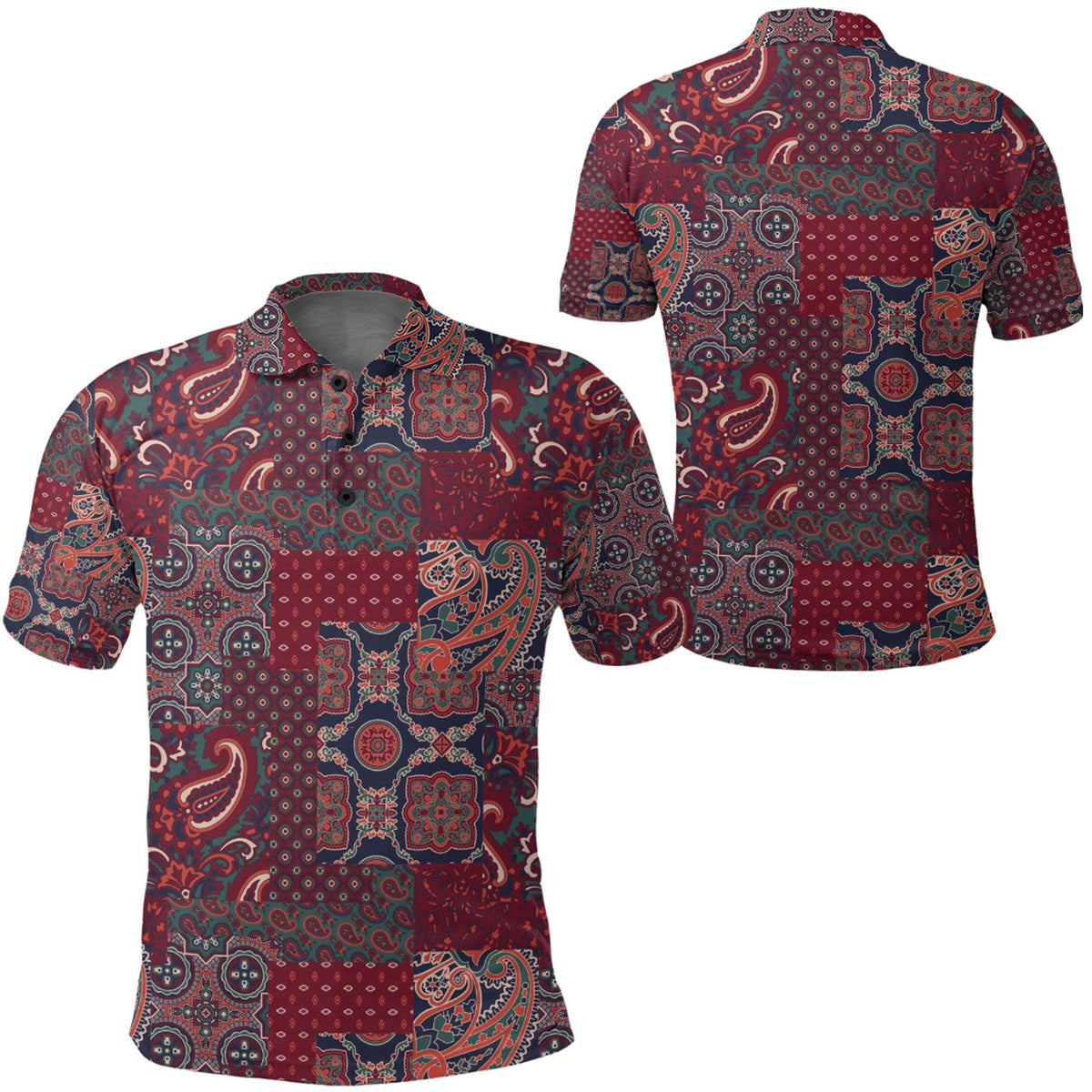 Paisley Polo Shirt Bandana Pattern Seamless Ver.105 RLT13 - Wonder Print Shop