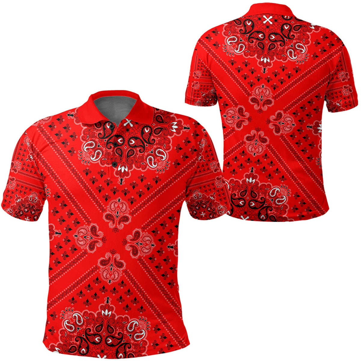 Paisley Polo Shirt Bandana Pattern Seamless Ver.63 RLT13 - Wonder Print Shop