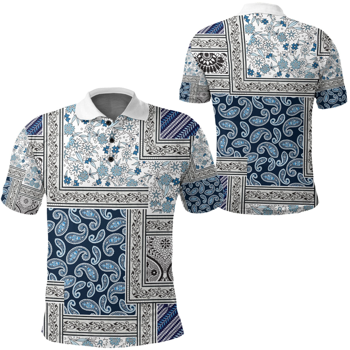 Paisley Polo Shirt Bandana Pattern Seamless Ver.80 RLT13 - Wonder Print Shop