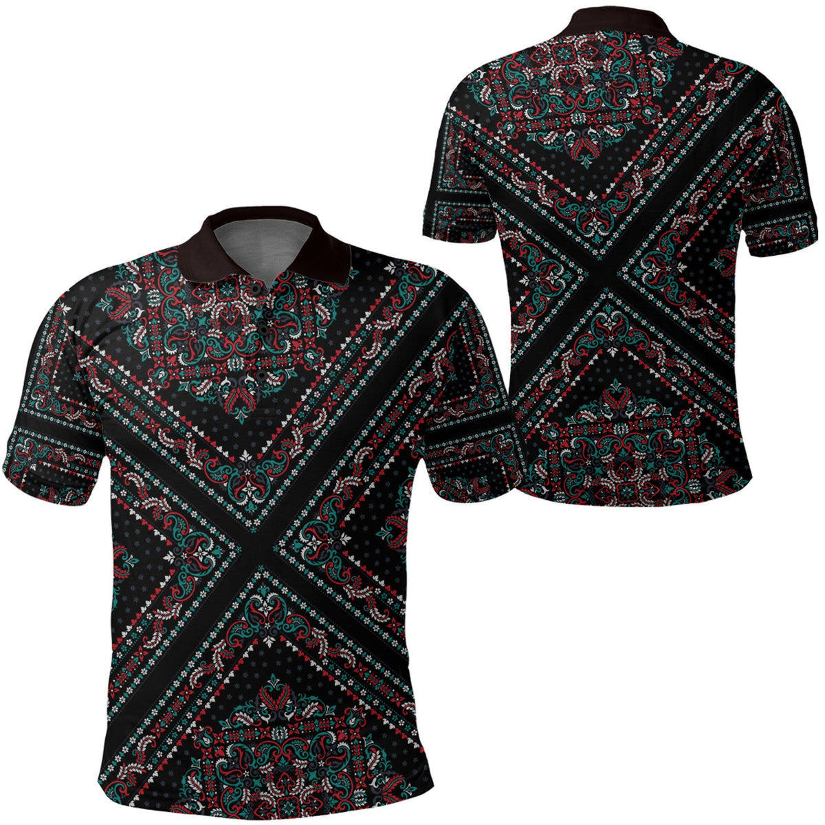 Paisley Polo Shirt Bandana Pattern Seamless Ver.84 RLT13 - Wonder Print Shop