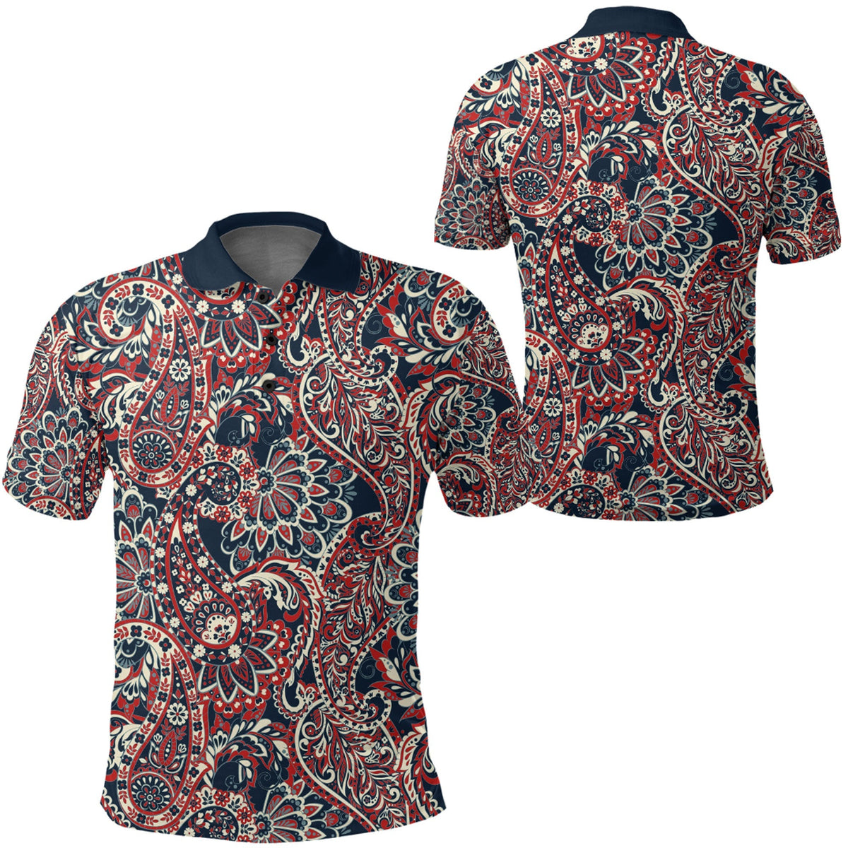 Paisley Polo Shirt Bandana Pattern Seamless Ver.65 RLT13 - Wonder Print Shop