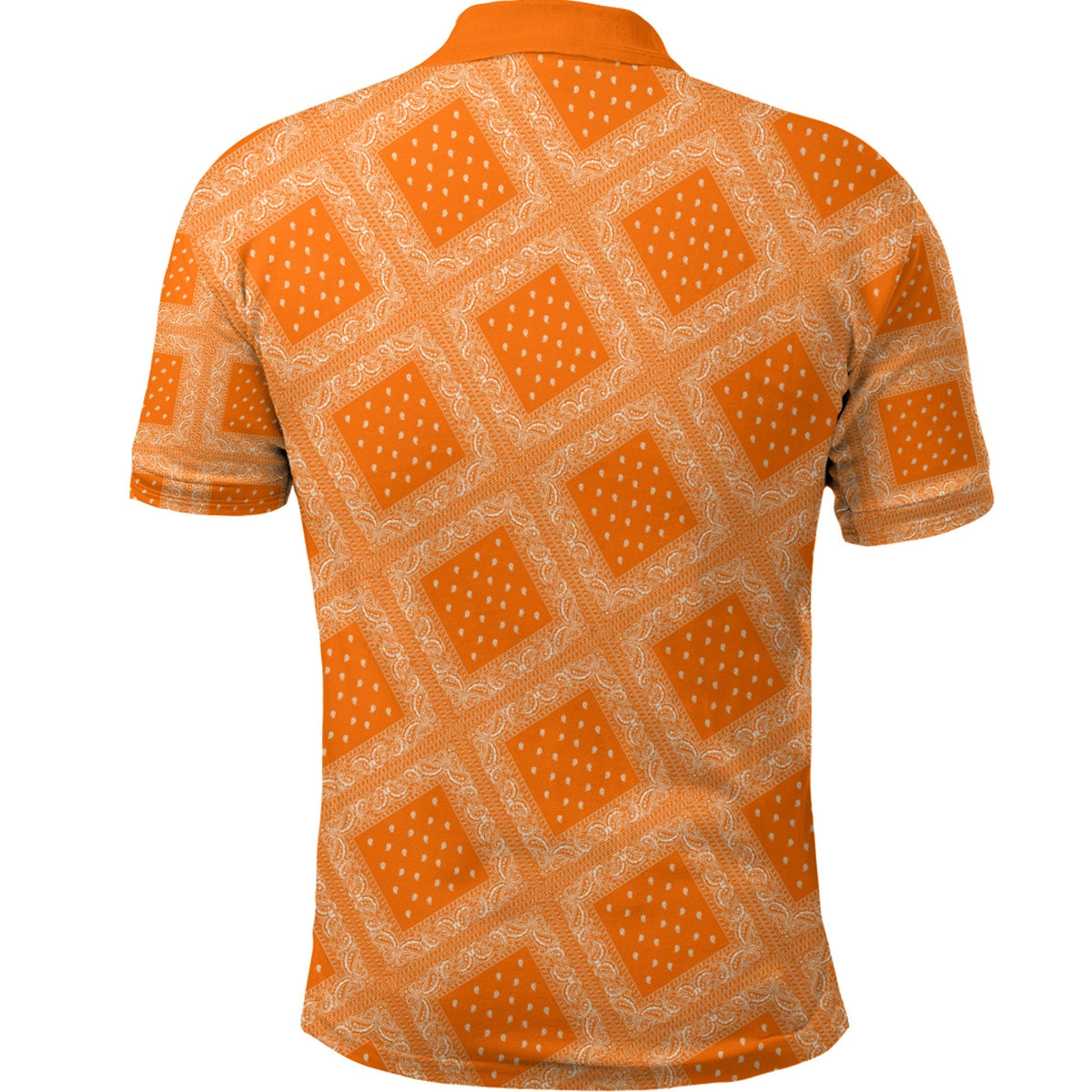 Paisley Bandana Pattern Seamless Orange Polo Shirt RLT13 - Wonder Print Shop