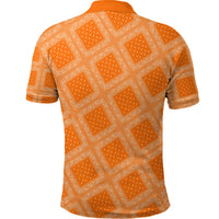 Paisley Bandana Pattern Seamless Orange Polo Shirt RLT13 - Wonder Print Shop