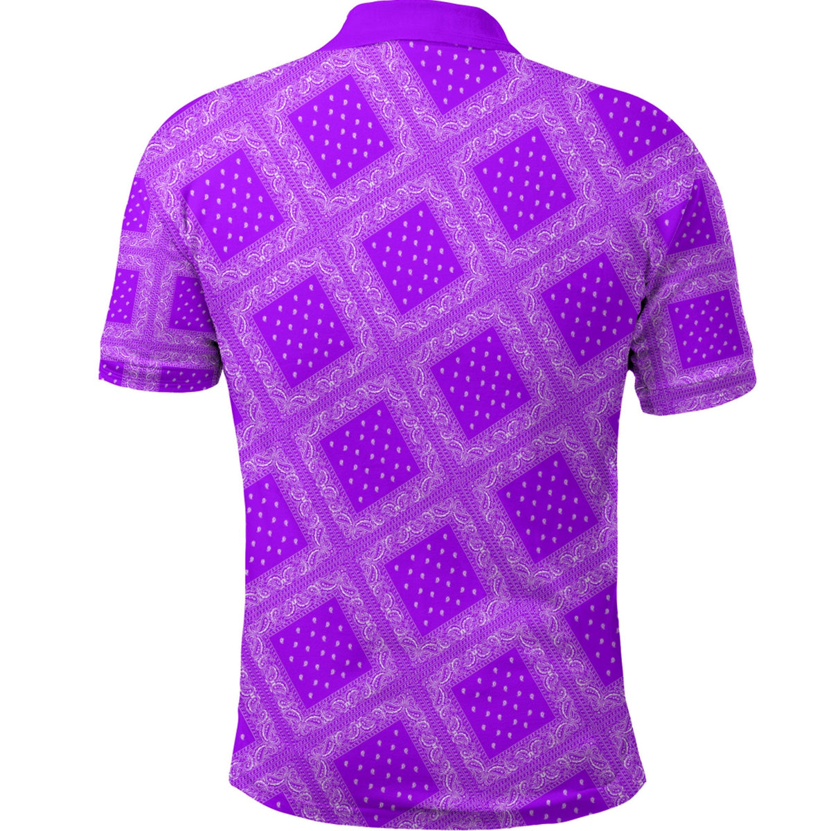 Paisley Bandana Pattern Seamless Purple Polo Shirt RLT13 - Wonder Print Shop