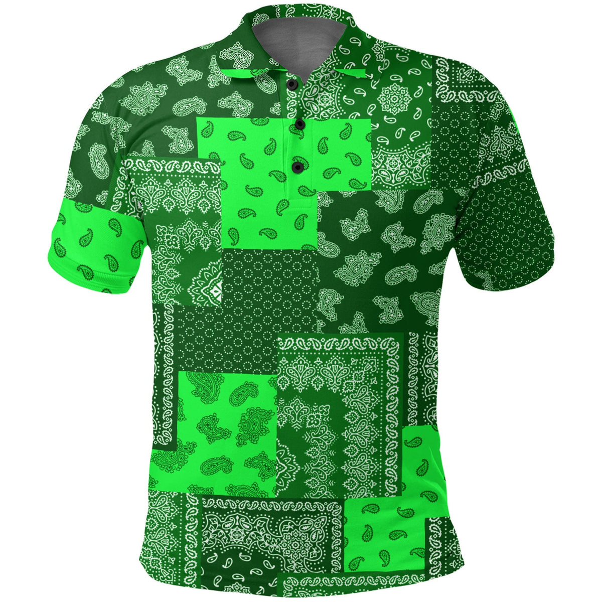 Paisley Bandana Pattern Seamless Green Polo Shirt Ver.01 RLT13 - Wonder Print Shop