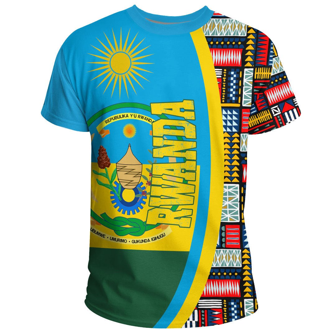 Rwanda Flag and Kente Pattern Special RLT13 - Wonder Print Shop