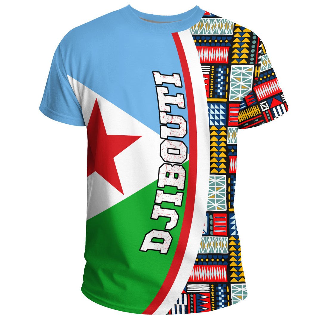 Djbouti Flag and Kente Pattern Special RLT13 - Wonder Print Shop
