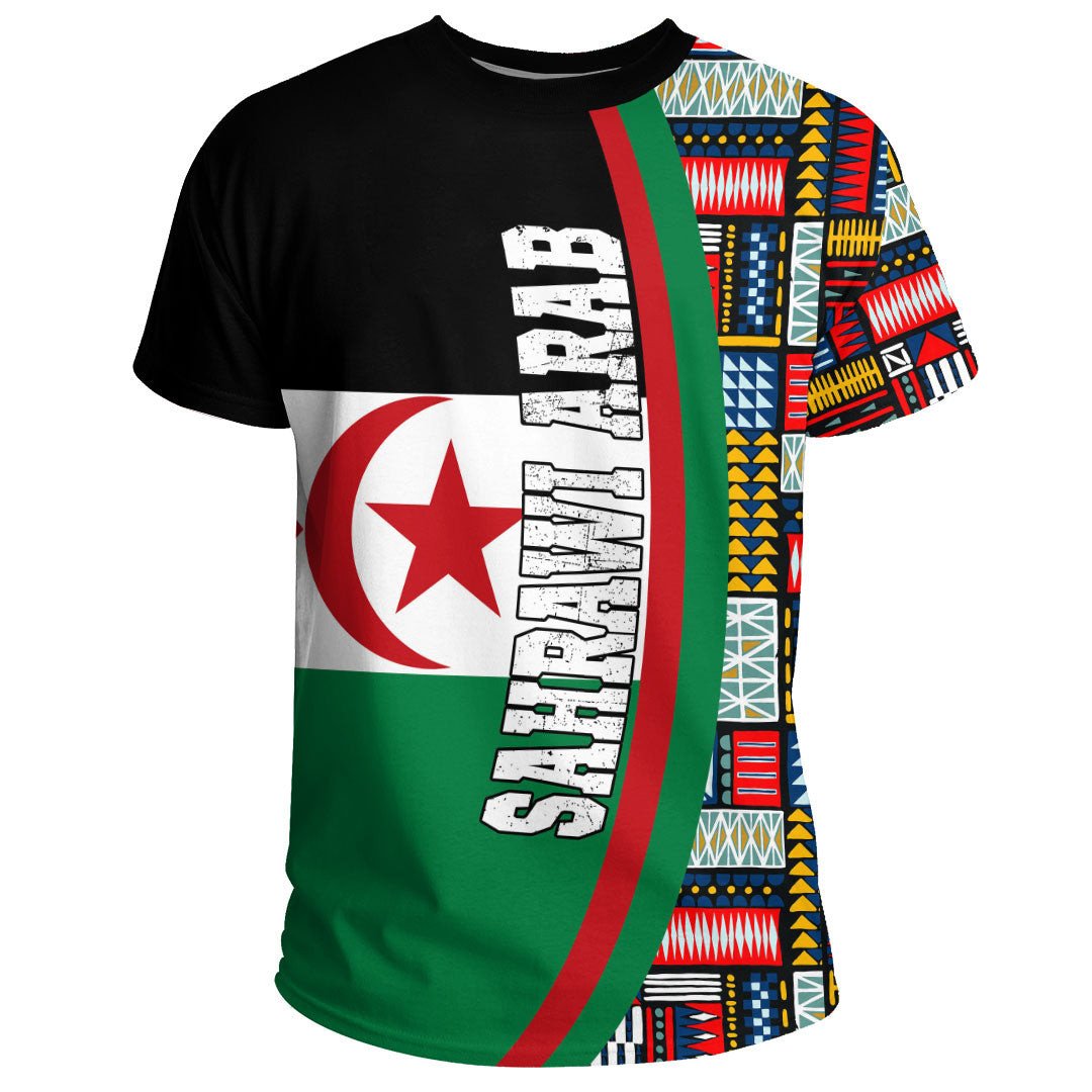 Sahrawi Arab Flag and Kente Pattern Special RLT13 - Wonder Print Shop