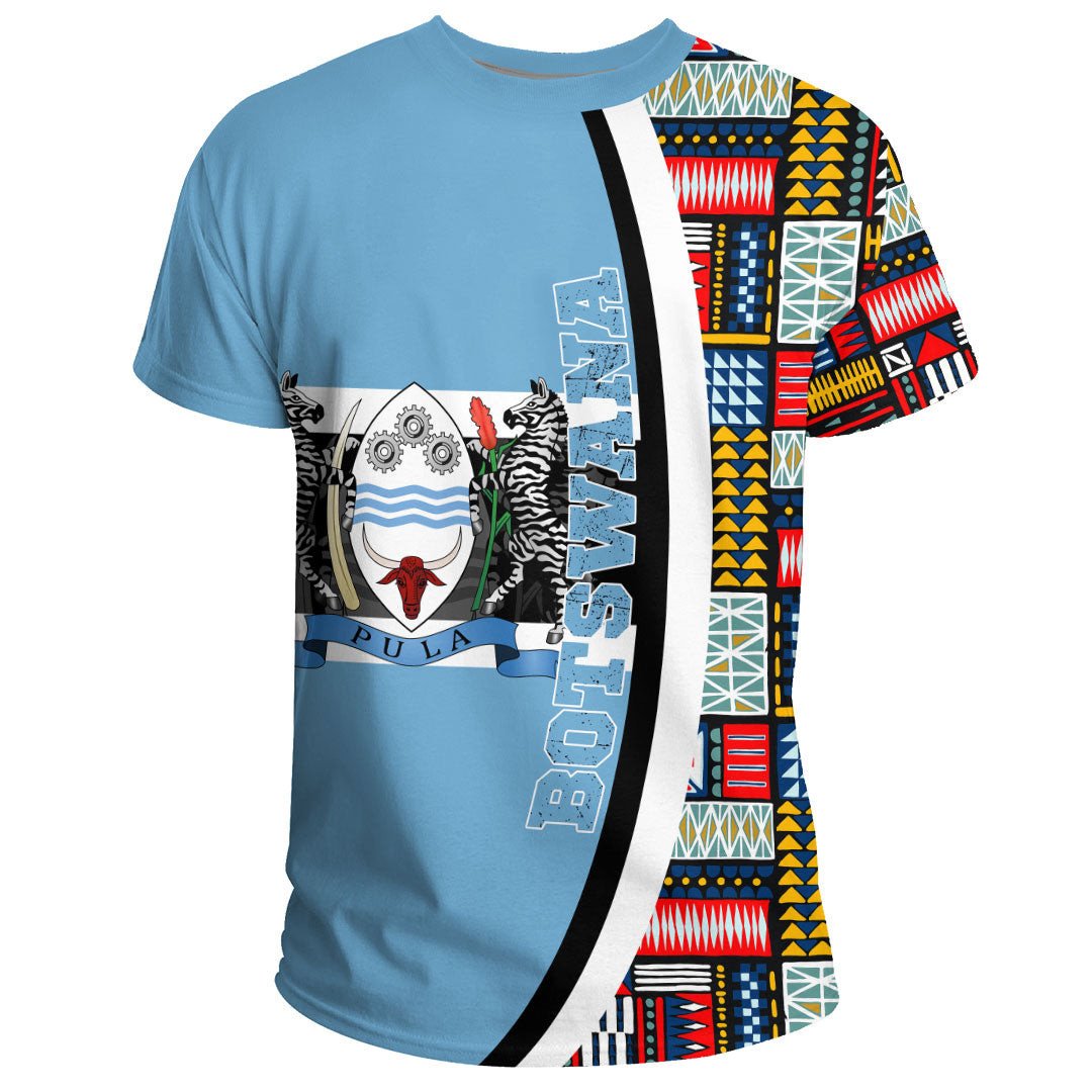 Botswana Flag and Kente Pattern Special RLT13 - Wonder Print Shop