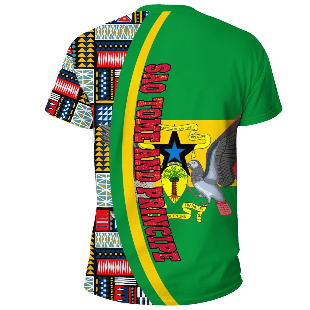 Sao Tome and Principe Flag and Kente Pattern Special RLT13 - Wonder Print Shop