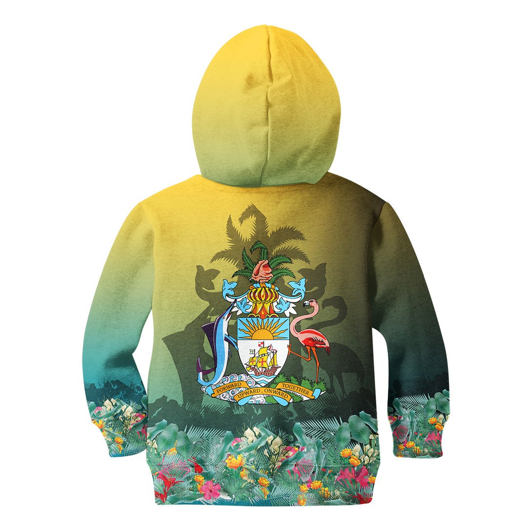 Bahamas Flag and Coat of Arms Special Style Kid Hoodie RLT13 - Wonder Print Shop