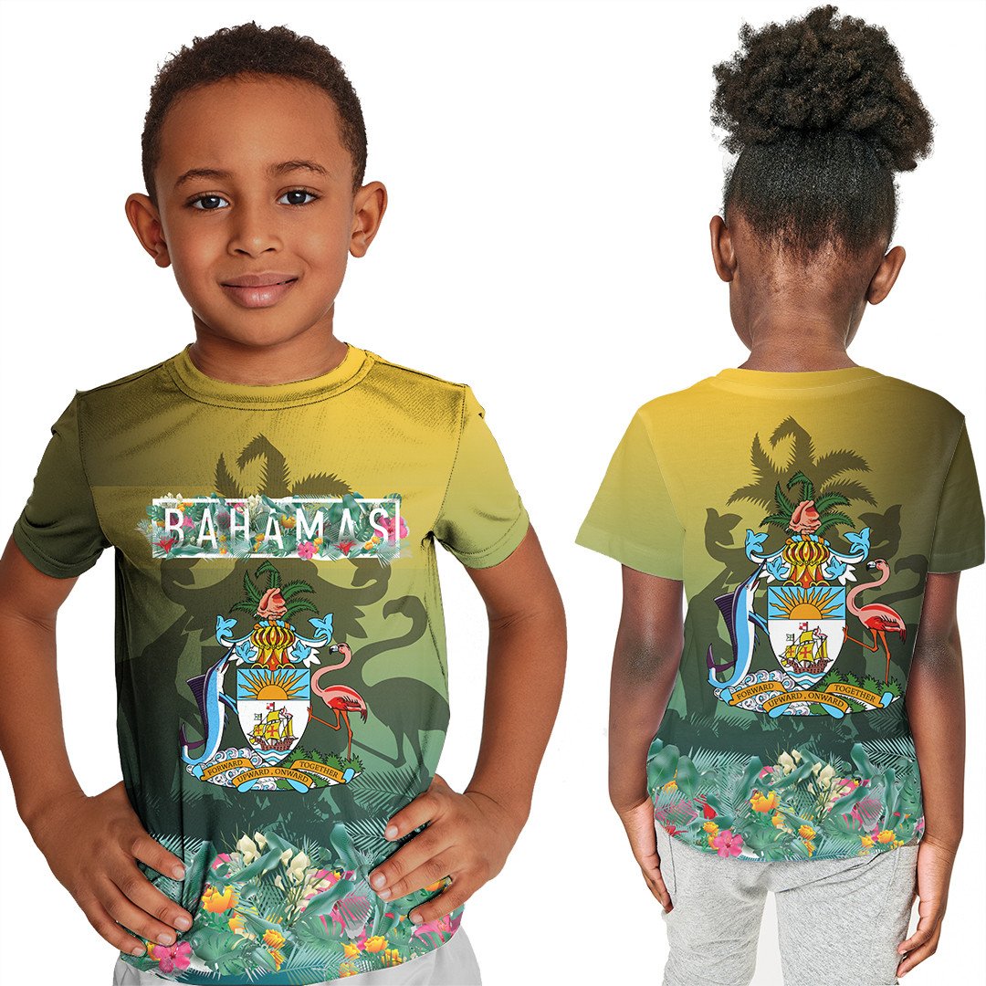 Bahamas Flag and Coat of Arms Special Style T Shirt Kid RLT13 - Wonder Print Shop