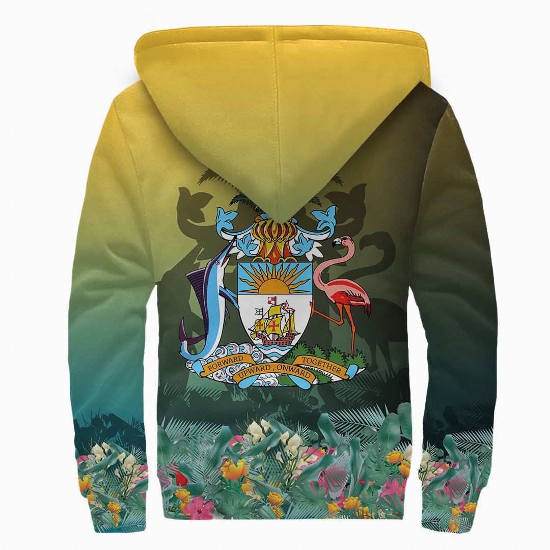 Bahamas Flag and Coat of Arms Special Style Sherpa Hoodie RLT13 - Wonder Print Shop