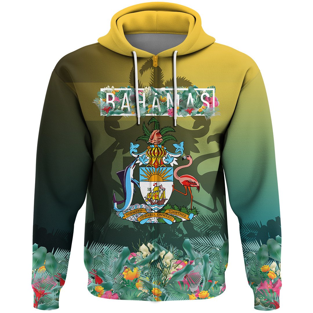 Bahamas Flag and Coat of Arms Special Style Zip Hoodie RLT13 - Wonder Print Shop