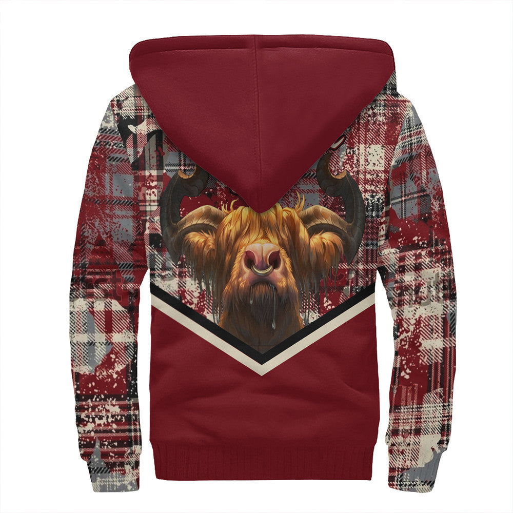 Scotland Tartan Grunge Plaid Sherpa Hoodie RLT12 - Wonder Print Shop