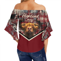 scotland-tartan-grunge-plaid-off-shoulder-wrap-waist-top