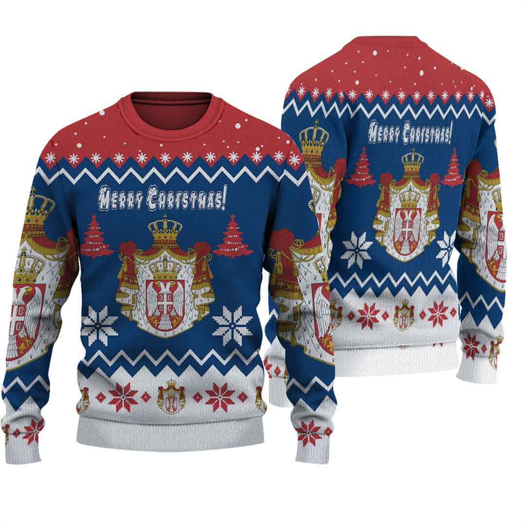 Wonder Print Shop Ugly Sweater Serbia Knitted Sweater Christmas - Wonder Print Shop