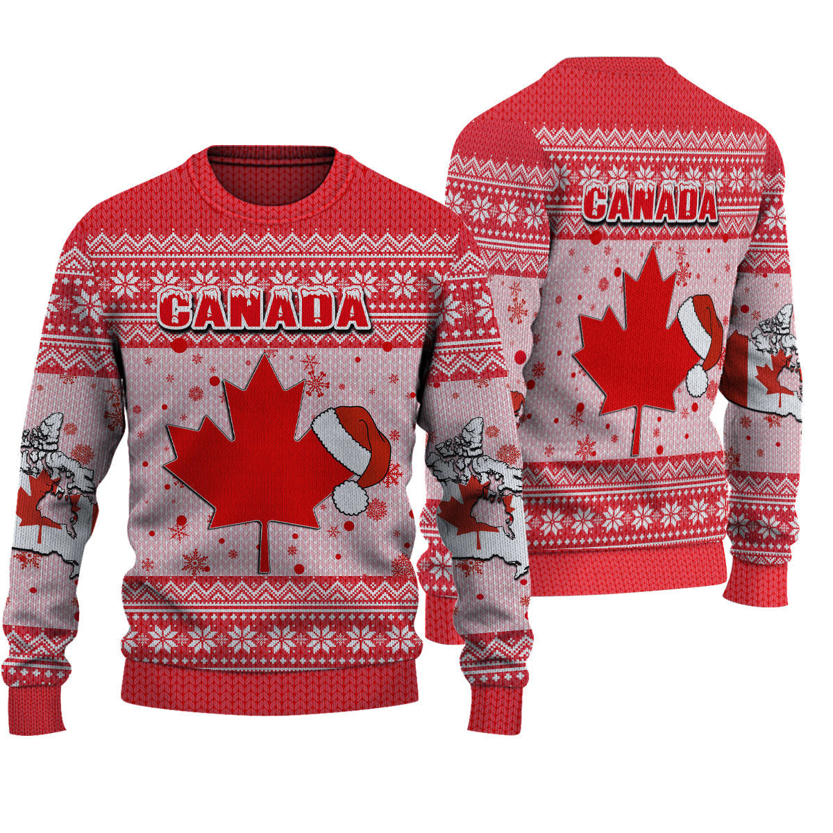 Canada Christmas Knitted Sweater - Wonder Print Shop