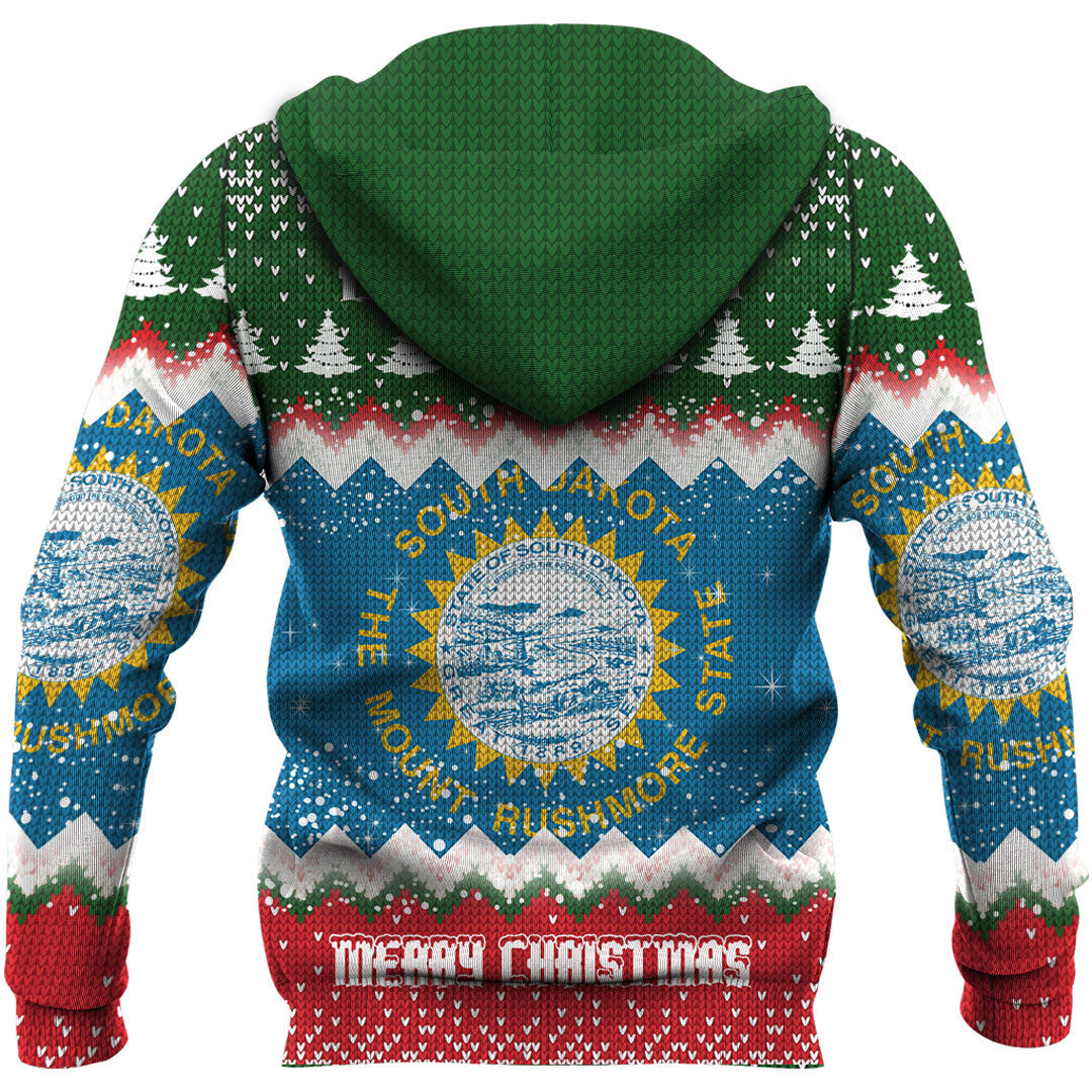 Flag Of South Dakota Hoodie Merry Christmas - Wonder Print Shop