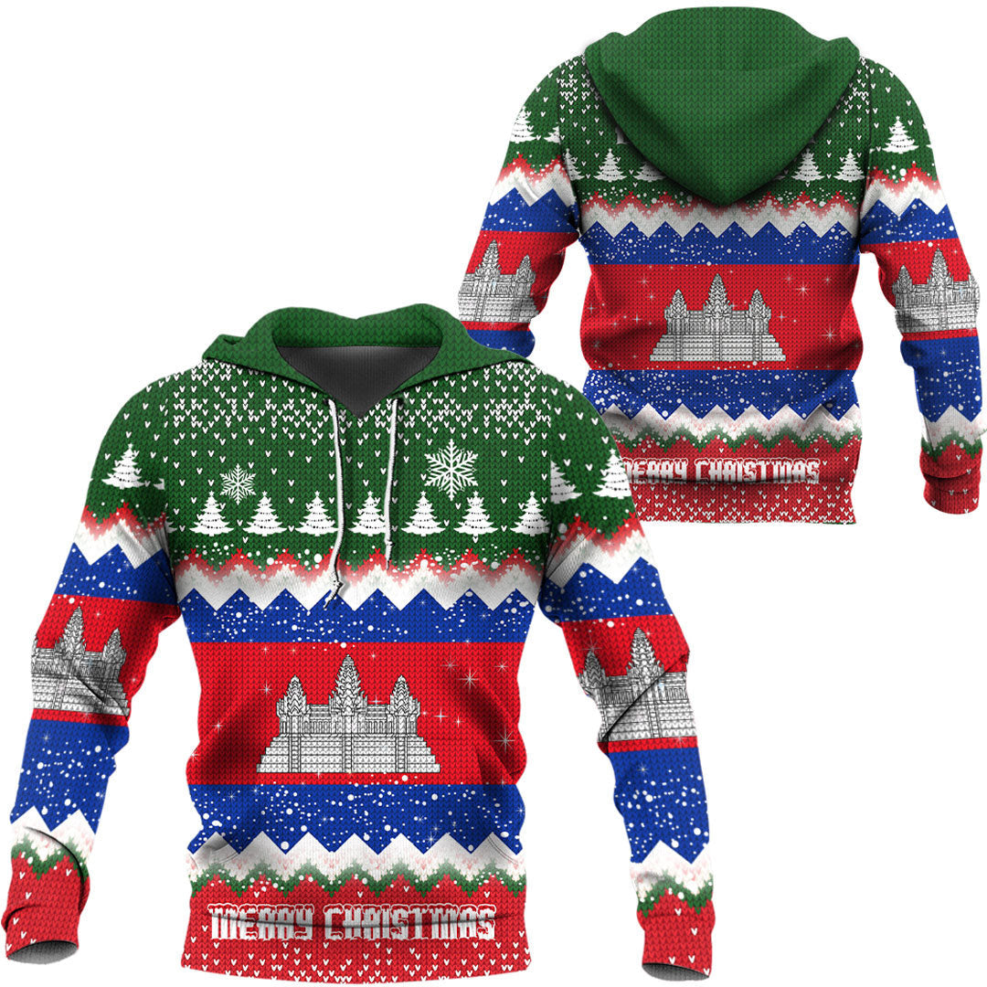 Cambodia Hoodie Merry Christmas - Wonder Print Shop